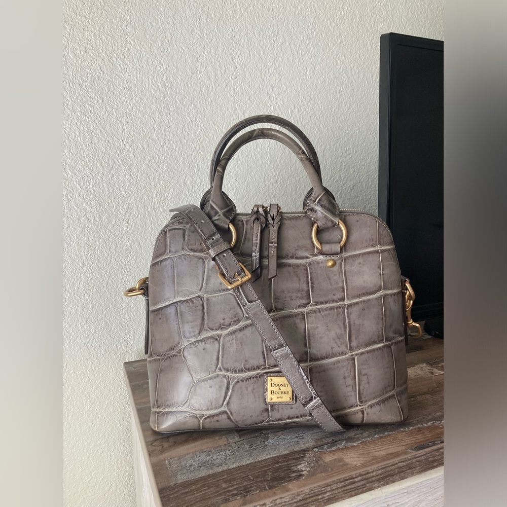 Dooney & Bourke Croc Embossed Leather Cameron Satchel